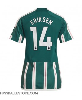 Günstige Manchester United Christian Eriksen #14 Auswärtstrikot Damen 2023-24 Kurzarm